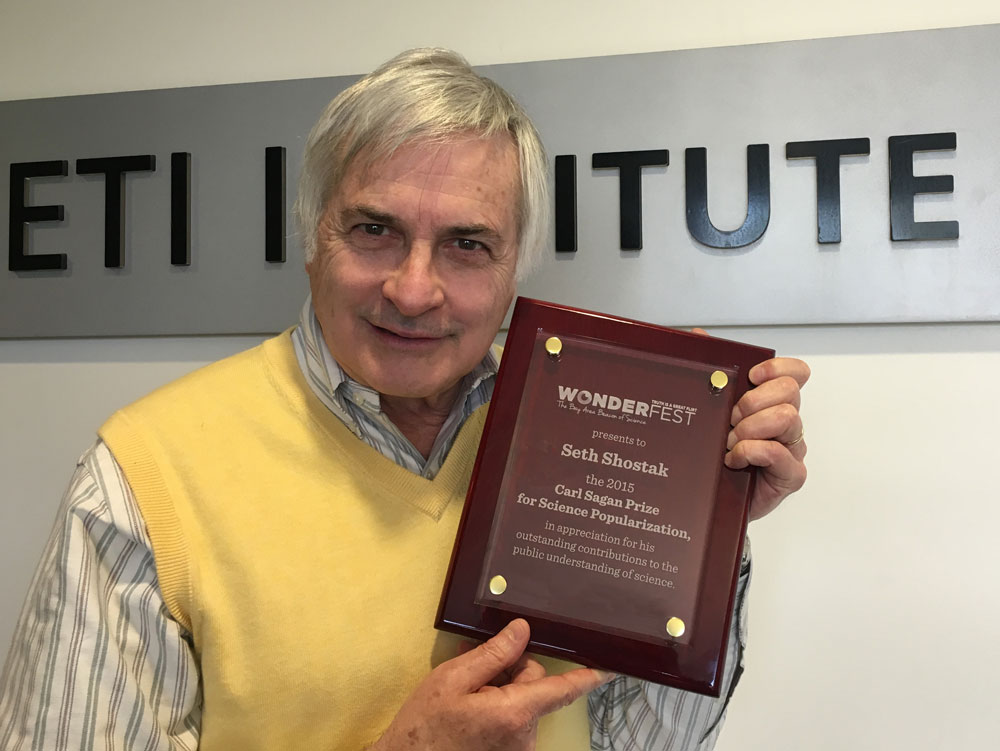 Seth Shostak Awarded the Carl Sagan Prize for Science Popularization 1/7/16